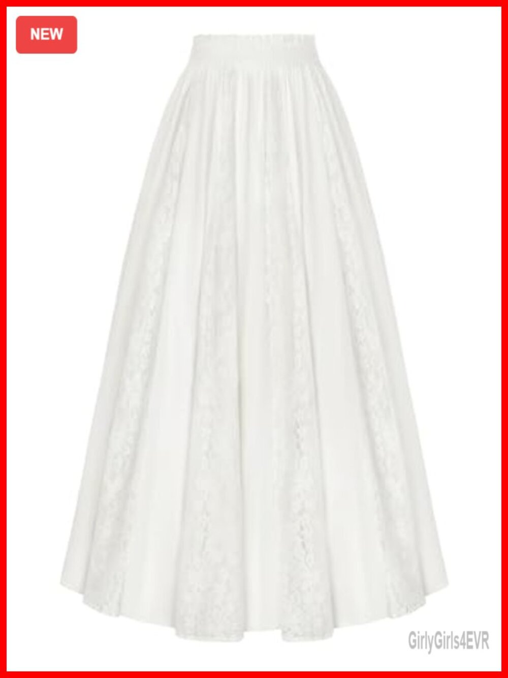 Lace Maxi Skirt High Waisted Flowy Renaissance Long Skirt